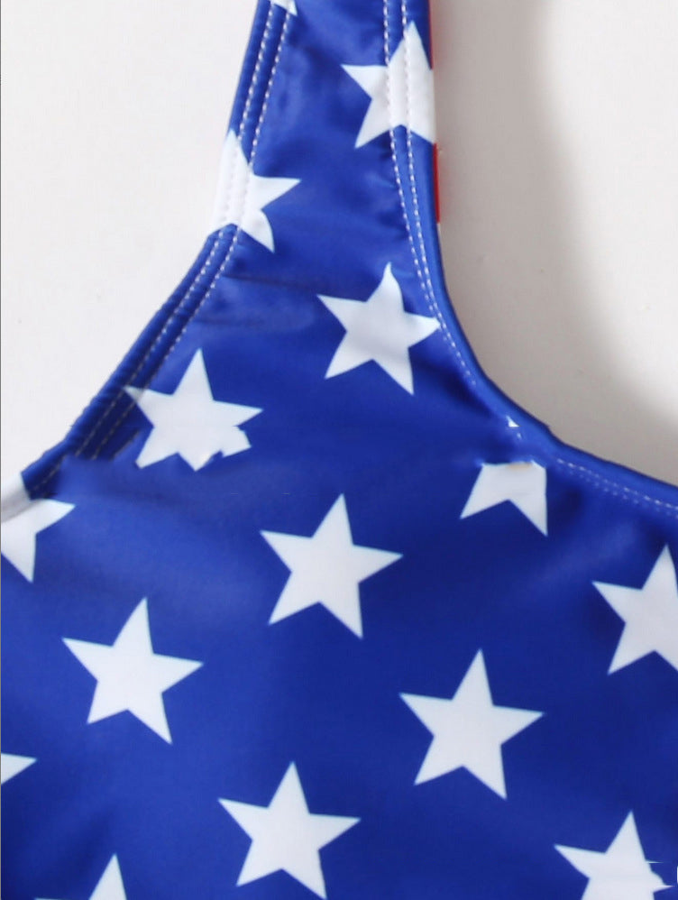 Color block tank top swimsuit