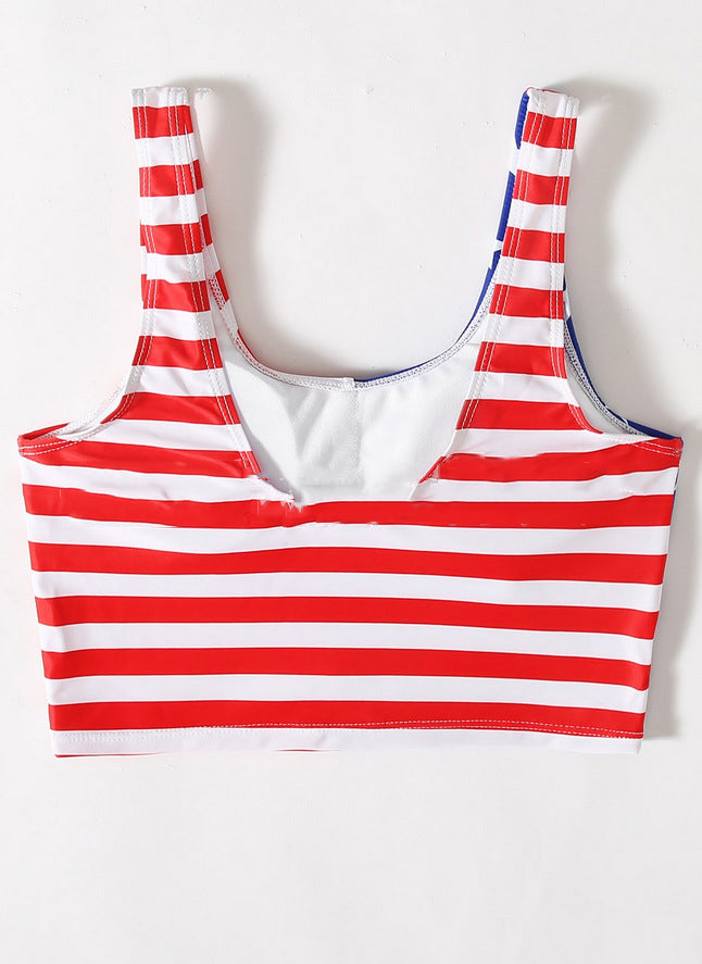 Color block tank top swimsuit