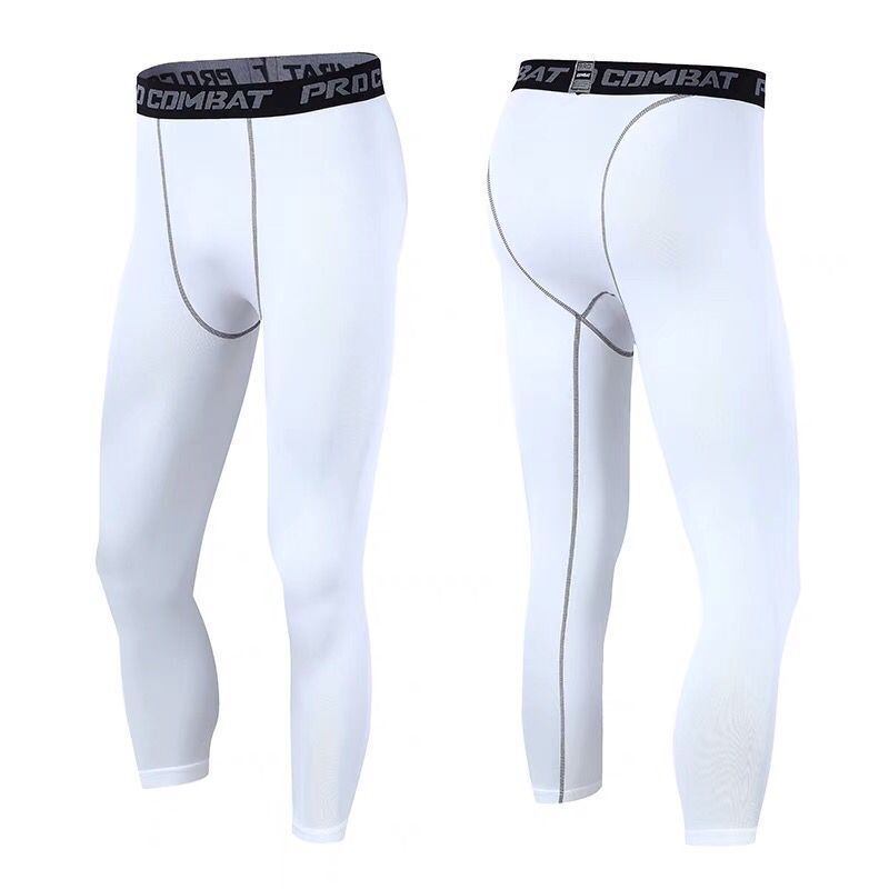 Men's Pants Male Tights Leggings For Running Gym Sport  Workout White Black Trousers