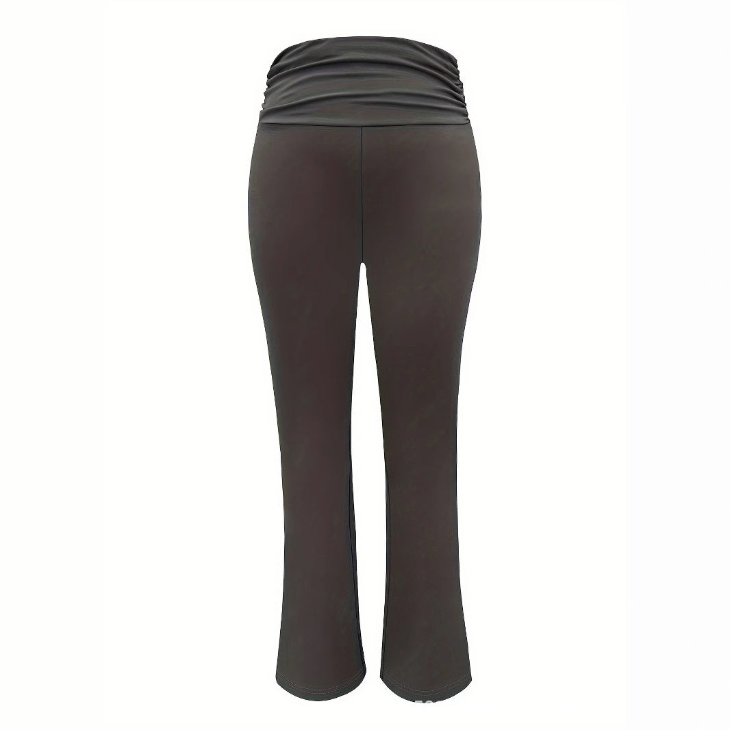 Personalized Knit Leggings With A Ruched Fold-over Waistband