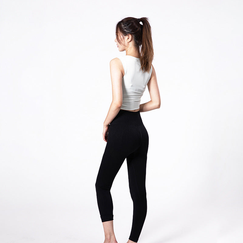 High-waisted Tummy-control Butt-lifting Yoga Pants In Solid Colors