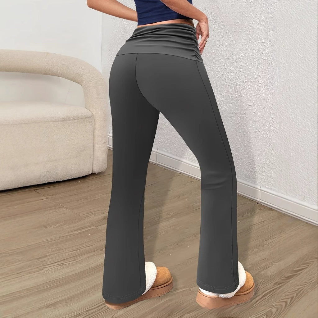 Personalized Knit Leggings With A Ruched Fold-over Waistband