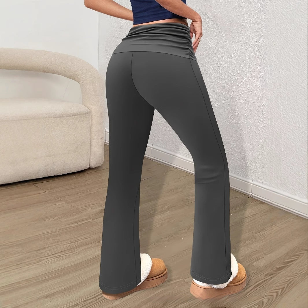 Personalized Knit Leggings With A Ruched Fold-over Waistband