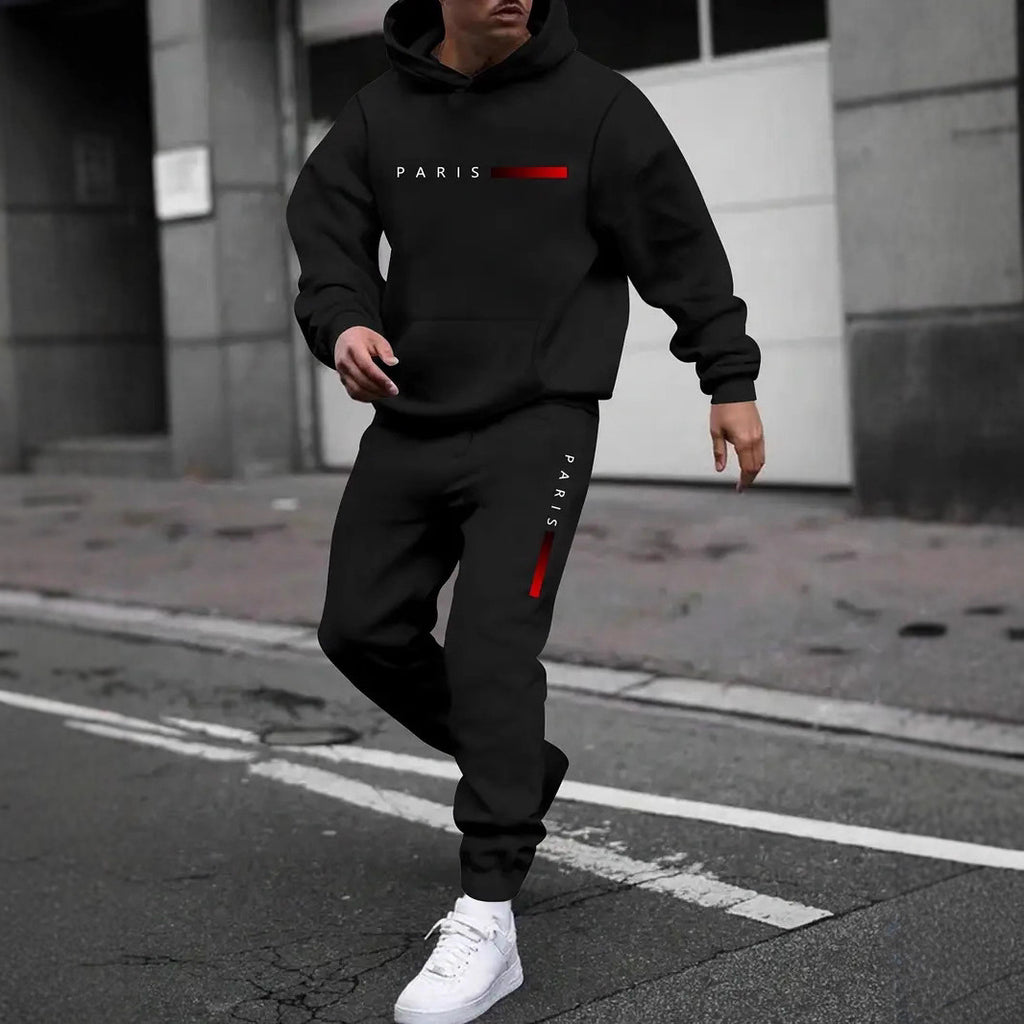 Men's Sweater Sport Pants Suit Printed Fashion