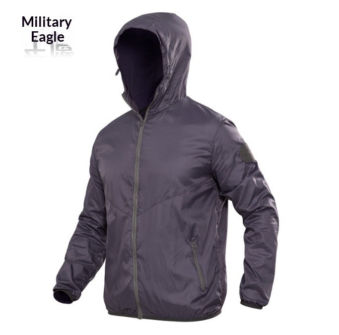 Quick-drying Camouflage Skin Suit Tactical Hooded Outdoor Windbreaker With Breathable Design