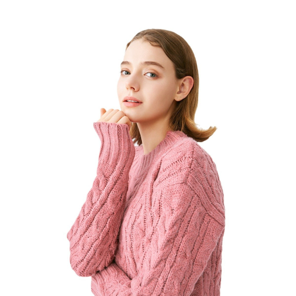 Loose Youthful Alpaca Knit Sweater For Women