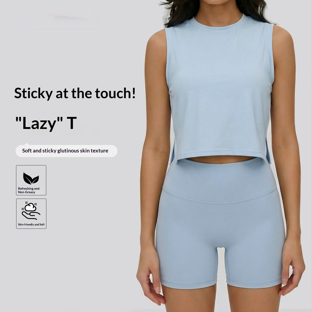 Sleeveless Womens Cropped Loose-fitting Yoga Toplightweight Breathable And Casual