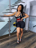 Letter print tank top jumpsuit