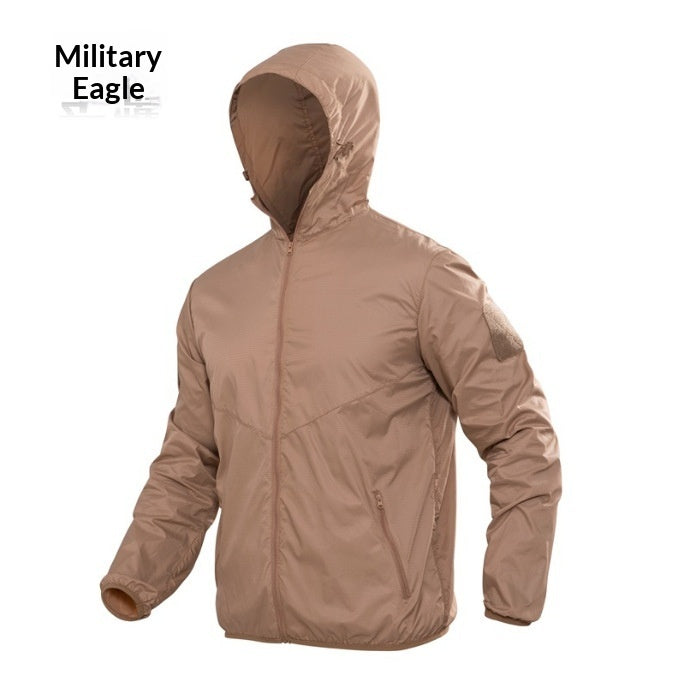 Quick-drying Camouflage Skin Suit Tactical Hooded Outdoor Windbreaker With Breathable Design