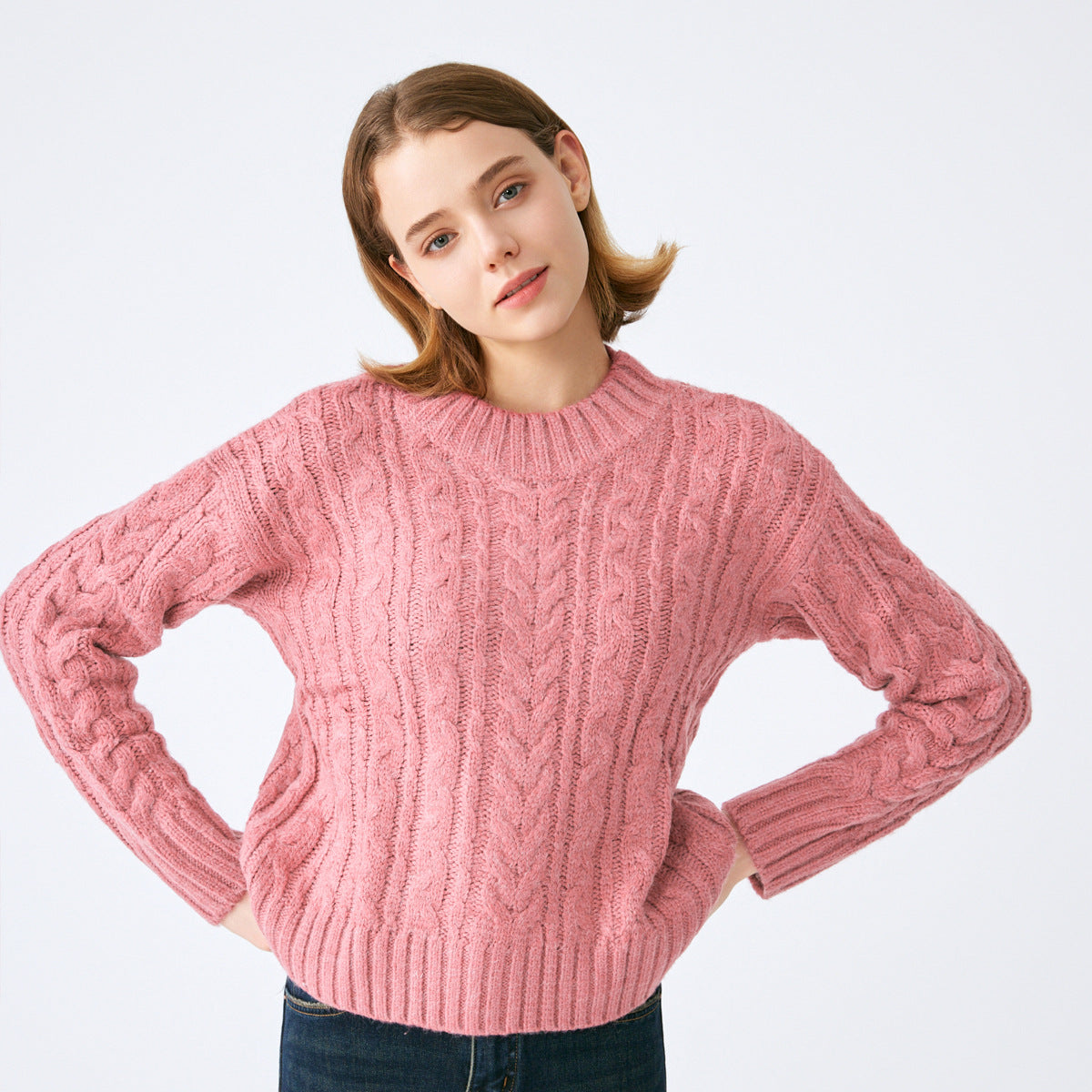 Loose Youthful Alpaca Knit Sweater For Women