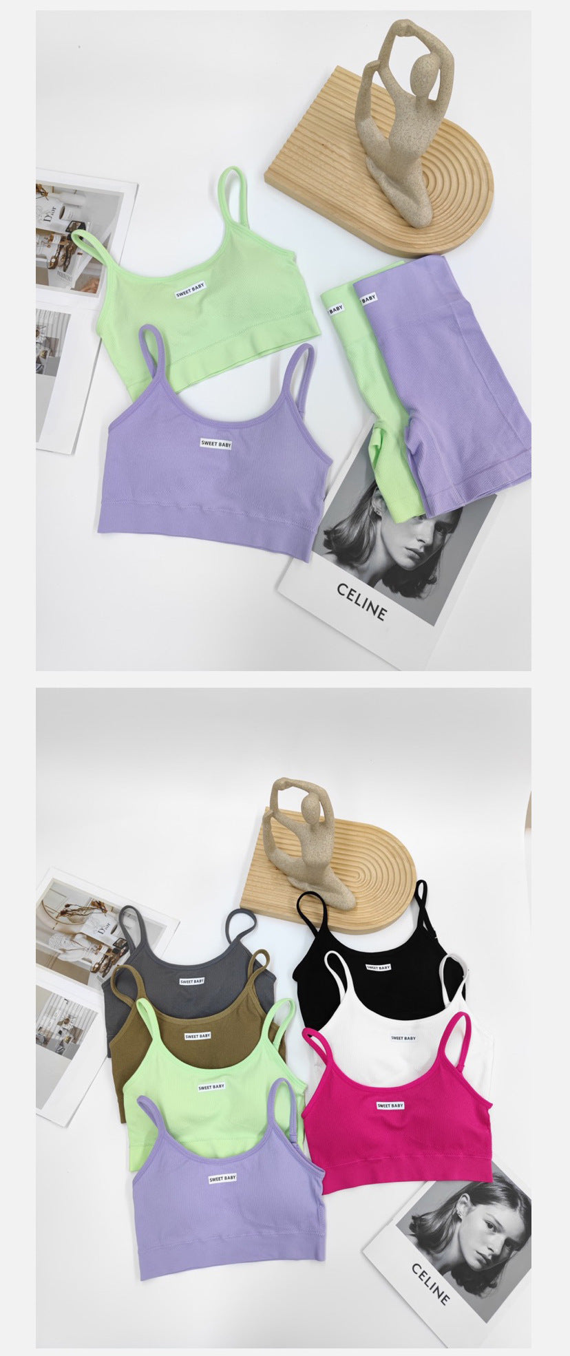 High Waist Strap Yoga Suit Women's Sports Bra