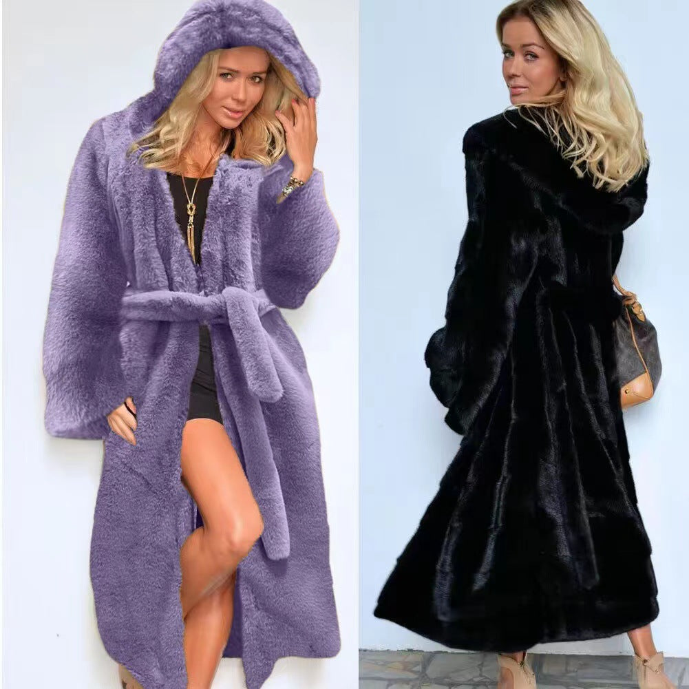 Thickened Long Faux Fur Parka-style Coat
