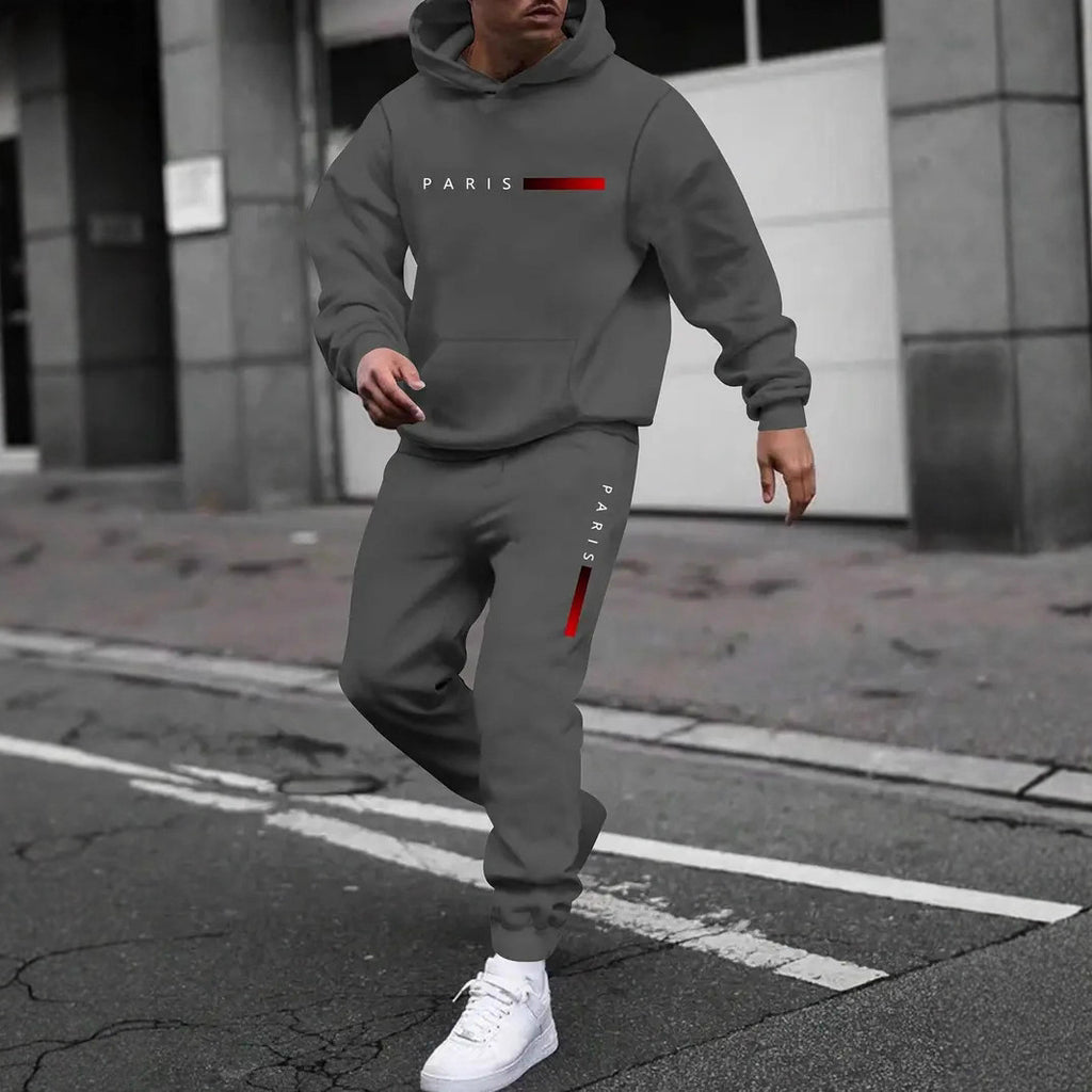 Men's Sweater Sport Pants Suit Printed Fashion