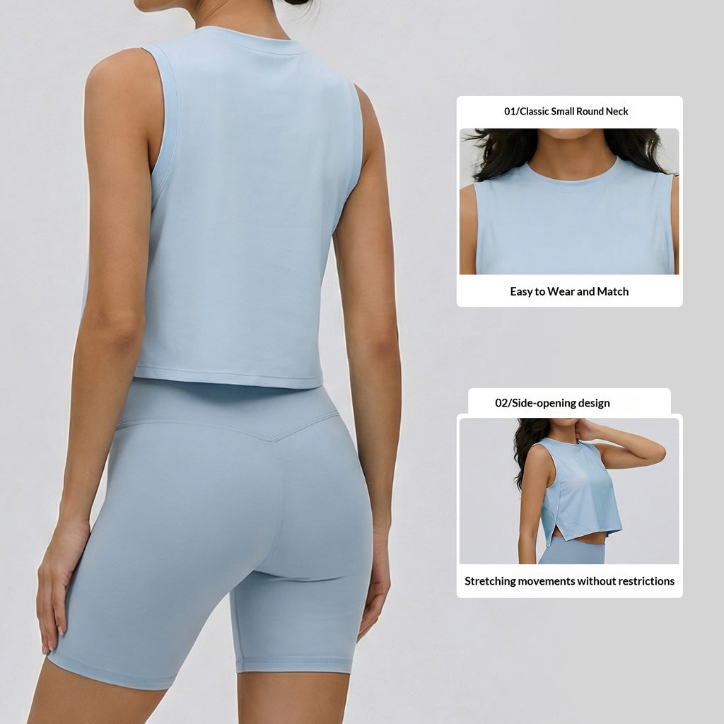 Sleeveless Womens Cropped Loose-fitting Yoga Toplightweight Breathable And Casual