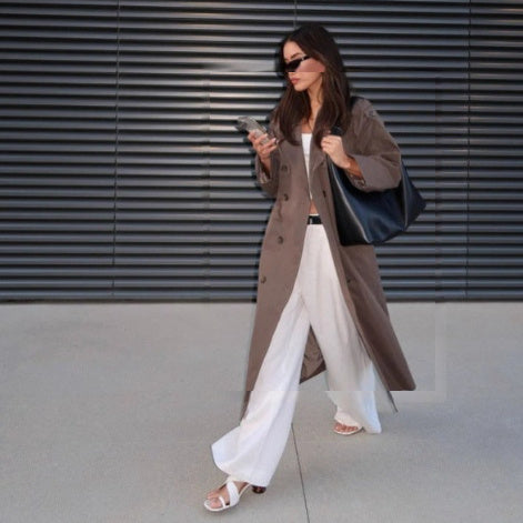 Sophisticated Windbreaker Coat Womens Mid-Length Casual Blazer For Shorter Frames Coats