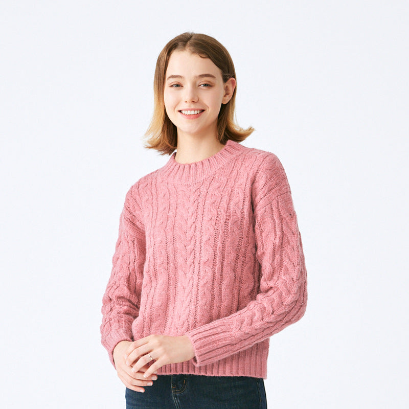 Loose Youthful Alpaca Knit Sweater For Women