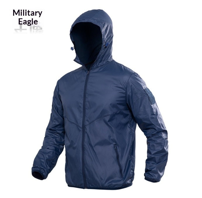 Quick-drying Camouflage Skin Suit Tactical Hooded Outdoor Windbreaker With Breathable Design