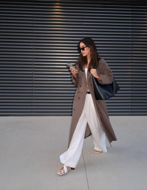 Sophisticated Windbreaker Coat Womens Mid-Length Casual Blazer For Shorter Frames Coats